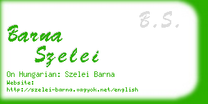 barna szelei business card